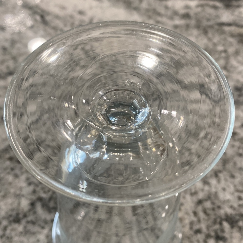 Etched Floral Clear Glass Footed Water Goblet! - Picture 6 of 8